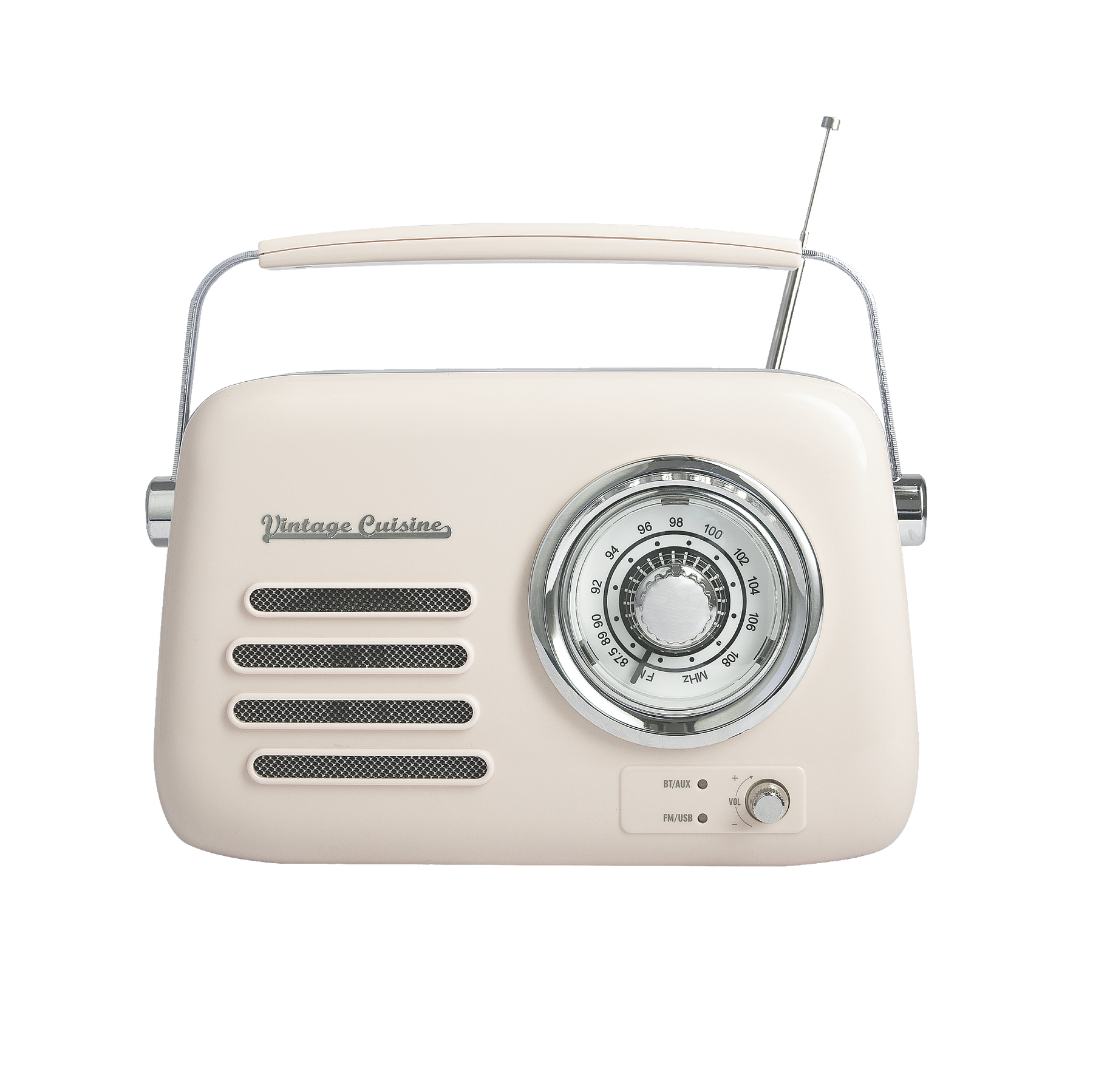 Chrome retro radio with bluetooth speaker by Vintage Cuisine