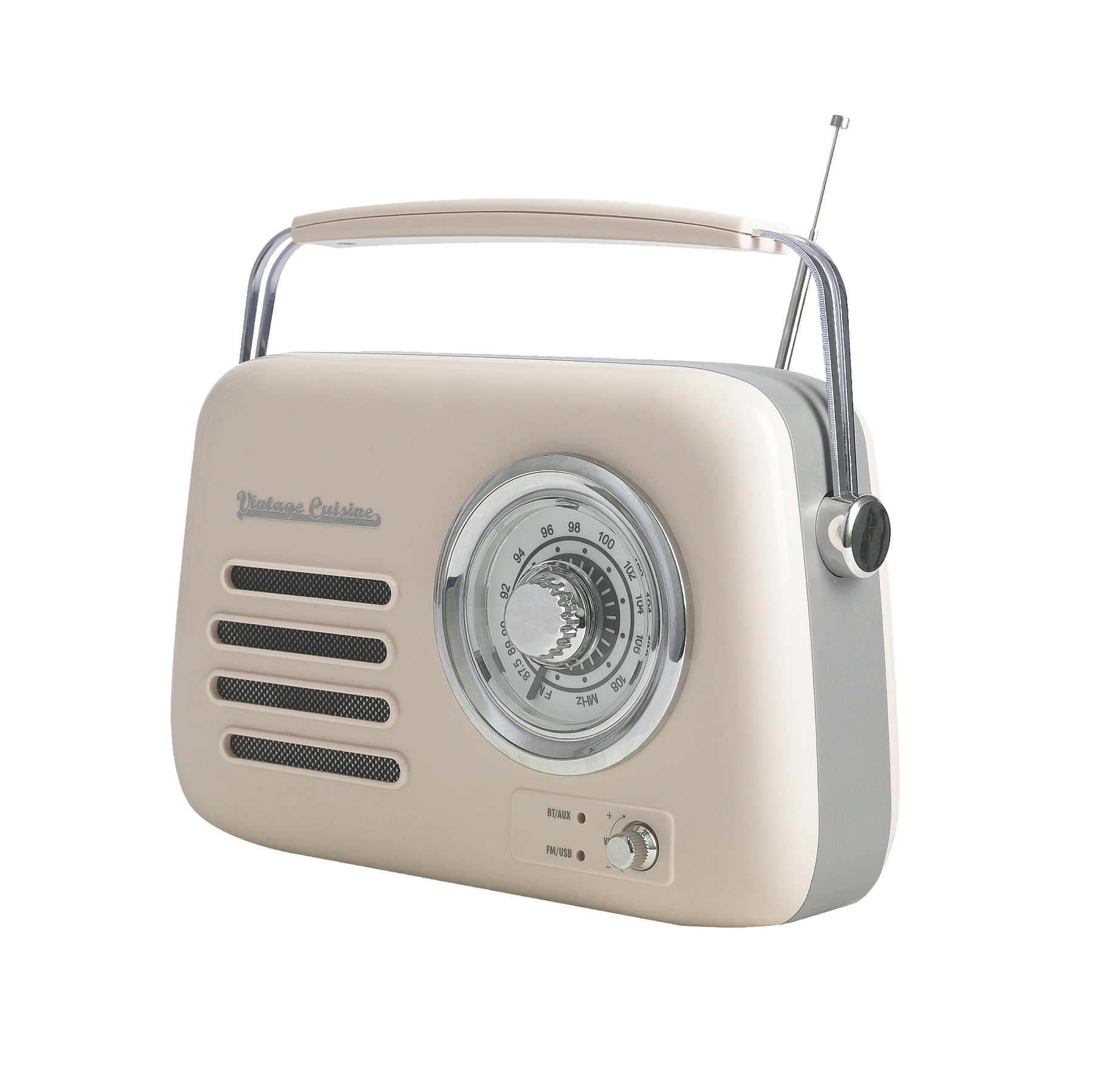 Chrome retro radio with bluetooth speaker by Vintage Cuisine