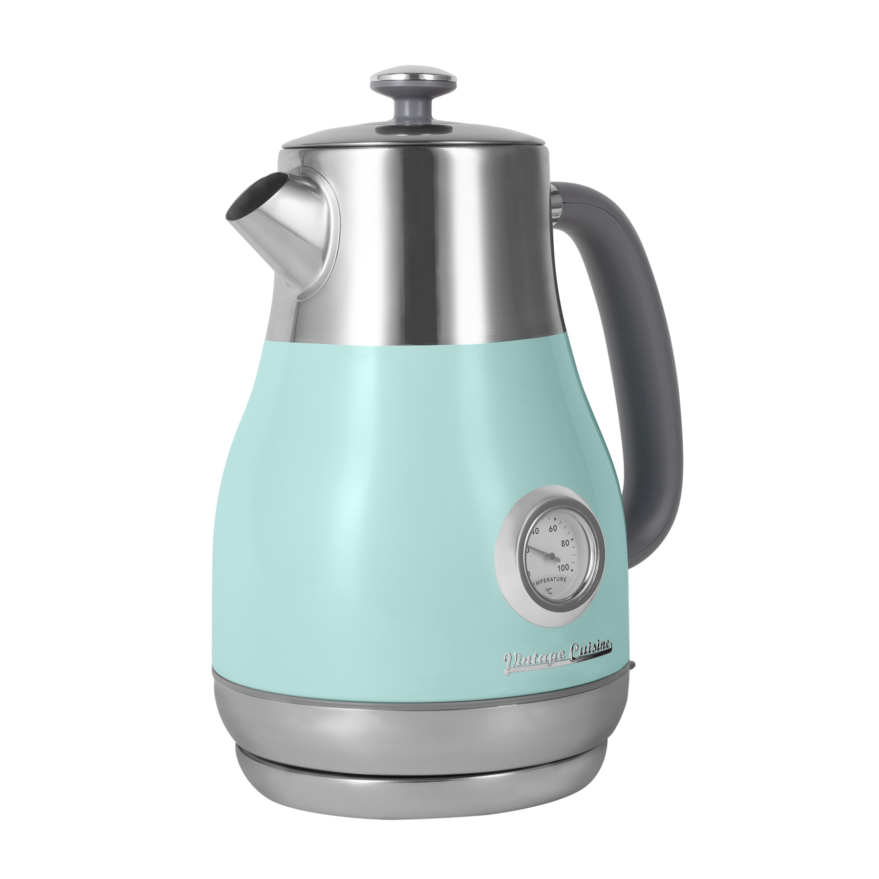Retro slim electric kettle with thermometer Vintage Cuisine